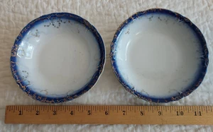 Flow Blue Berry Schalen 2er Set Antik Top Form China Gold Overlay - Bild 1 von 8