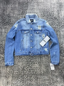 Almost Famous Damen Jeansjacke Größe M Distressed Destroyed Medium Wash Denim - Bild 1 von 20