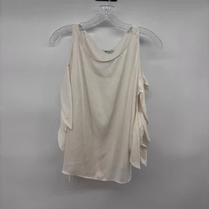 Blusa Top Express Marfil Hombro Frío Manga Volantes Talla M Mediana - Imagen 1 de 6