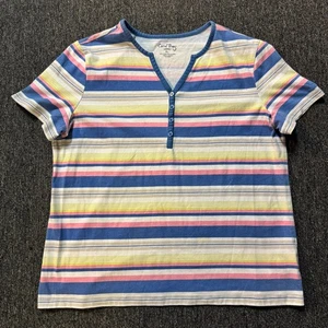 T-shirt donna Coral Bay a righe casual scollo a V - taglia L multicolore - Foto 1 di 6