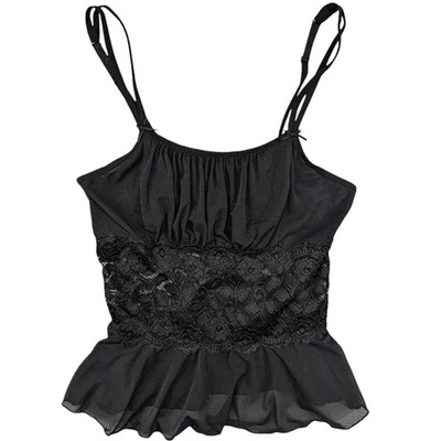 Babydoll Cabernet Cami Mujer M Negro Encaje Capricho Lechera Grunge Hada Foto 1 de 4