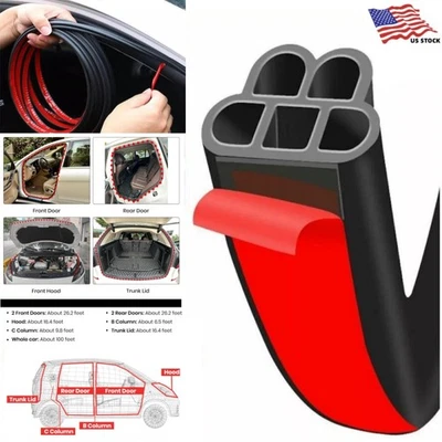 Tira de sellado de goma autoadhesiva de aislamiento acústico para puerta de automóvil de 52,5 pies Foto 1 de 4