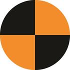 Sticker Fadenkreuz Crashtest Dummy Zeichen Schwarz auf orange  Aufkleber 3-20cm