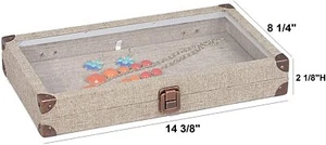 Jewelry Case with Glass Top and Lock with various finishes available - Picture 1 of 20