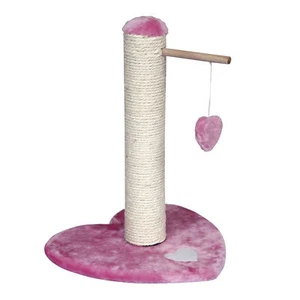 Pink Heart Shape Kitten Cat Scratching Post Sisal & Dangle Toy Scratcher 18" - Picture 1 of 3