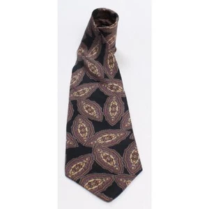 Andre Gianni Mens Silk Geometric Regular Tie Necktie Multi-Color Black - Picture 1 of 3
