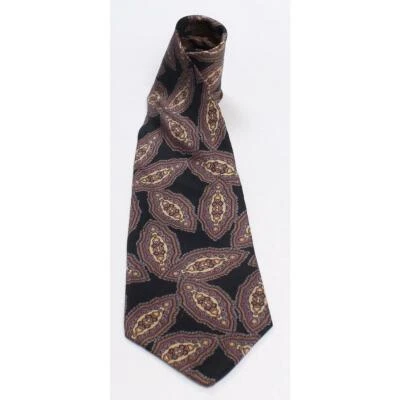 Andre Gianni Mens Silk Geometric Regular Tie Necktie Multi-Color Black - Image 1 of 3