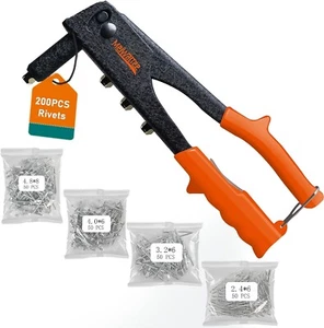 Kit de pistola remachadora de mano pesada con 200 piezas - Imagen 1 de 6