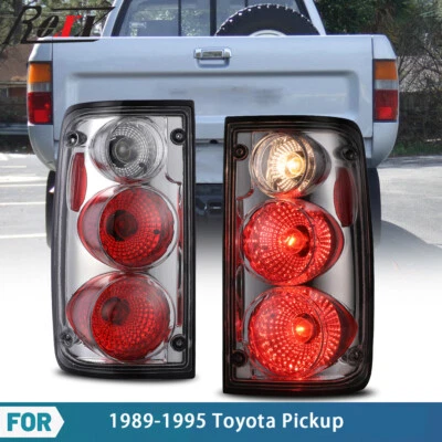 Tail Lights for 1989-1995 Toyota Pickup Truck Replacement Chrome Clear w/Bulbs - Image 1 of 4