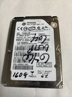 Hitachi 160GB 7K320-160 0A58893 7200rpm 2.5" SATA Hard Drive Laptop HDD @HDD3 - Image 1 of 2