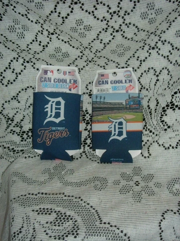 DETROIT TIGERS STADIUM BLUE TWO CAN COOLER PACKAGE NEW TWO SIDED NEW Cover