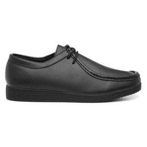 Beckett Mens Shoes Black Adults Lace Up Leather Leather Everyday Wallabee SIZE - Picture 1 of 8