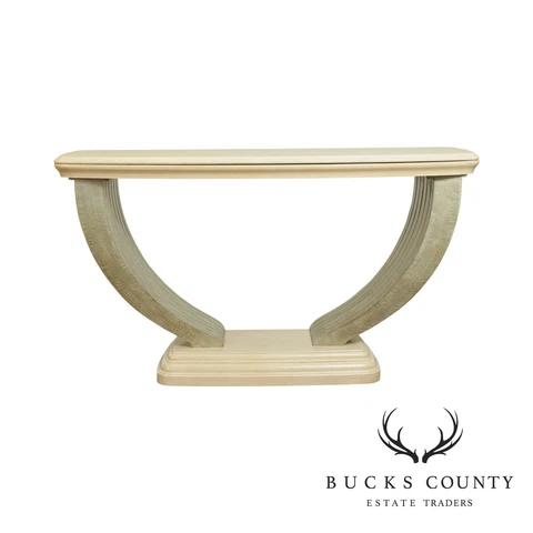 Large Postmodern Travertine Top Console Table Cover
