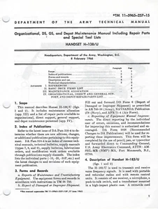 Historical book Handset H-138/U, Maintenance - Picture 1 of 1