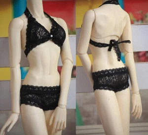 New BJD doll clothes black sexy lace bra underwear panty set 1/6 1/4 1/3 MSD DY - Picture 1 of 3