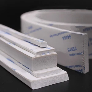 White Self Adhesive Silicone Rubber Sponge Seal Strip Width 10-50mm Thick 2-10mm - Picture 1 of 9