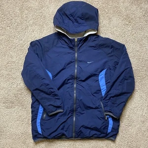 Retro Nike Windbreaker Full Zip Jacket Reversible Youth Large Blue Gray - Picture 1 of 9