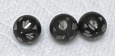3 Antique Round Ball Cut Metal Dress Buttons w Shank 1/2 Inch - Image 1 of 4