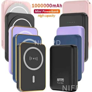 1000000mAh Magnetic Mini Power Bank Backup Fast Portable Charger Fr iPhone 15 14 - Picture 1 of 68
