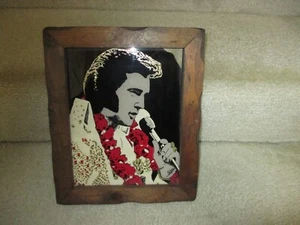Elvis Presley Framed Portrait-Pop Art Style "12x10"Wooden Frame - Picture 1 of 3