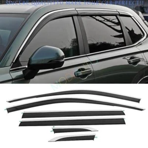For Honda CR-V CRV 2023-25 Window Visor Vent Shade Sun Rain Guard Black+steel 6x - Picture 1 of 6