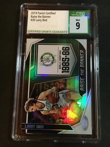 2019-20 Certified Larry Bird Raise The Banner Insert #30 Boston Celtics CSG 9 MT - Bild 1 von 2