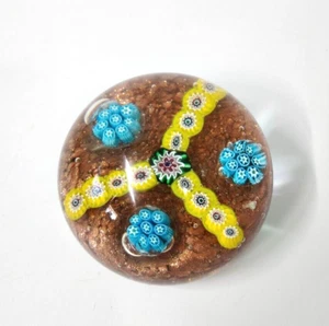 VINTAGE VENEZIANISCH Italien FRATELLI TOSO Glas DOSEN Briefbeschwerer AVENTURIN - Bild 1 von 7