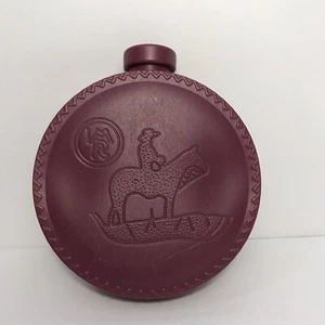 Plastic Western Cowboy Canteen Water Flask Pretend Play Toy 5” Burgundy - Picture 1 of 3