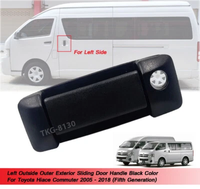 LH Outside Door Slide Handle Black For Toyota Hiace Commuter 2005 2006 - 2018 - Image 1 of 4