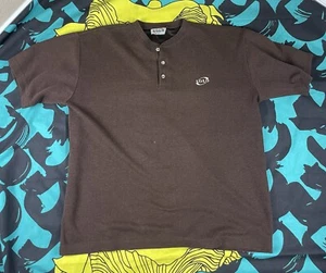Vintage Solo Semore Brown Shirt 1/4 Button 90s Size XL - Picture 1 of 6
