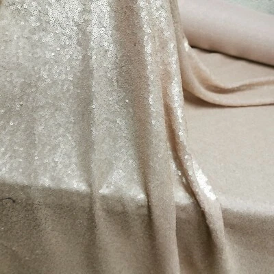 Champagne Matt Sequin Fabric Table cover cloth 130cm wide in Meter