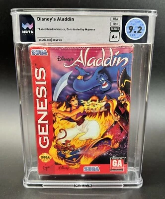Disney's Aladdin Sega Genesis Factory Sealed CARDBOARD WATA 9.2 Graded A+ Seal - Image 1 of 2