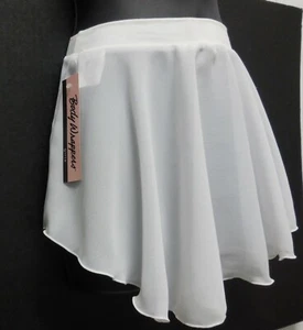 White Tapered Hem Ballet Skirt Chiffon Body Wrappers 1006 Girls Child M-L NWT - Picture 1 of 5