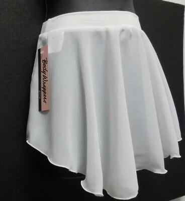 White Tapered Hem Ballet Skirt Chiffon Body Wrappers 1006 Girls Child M-L NWT - Image 1 of 4