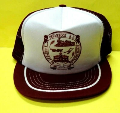 Vintage Trucker Snap Back Hat Osnabrok ND A Century of Determination 1887-1987 - Image 1 of 2