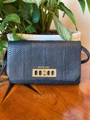 Michael Kors Collection Jeweled Vavian SnakeskinCrossbag Excellent - Image 1 of 4