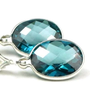 925 Sterling Silber Ohrstecker, London Blautopas, SE101 - Bild 1 von 6