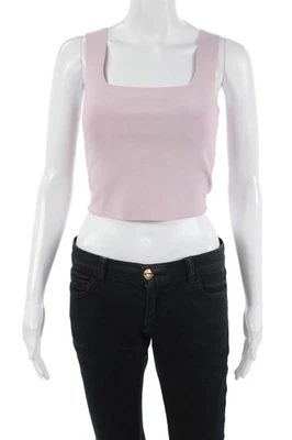 Camiseta sin mangas básica recortada rosa ALC para mujer cuello cuadrado talla XS Foto 1 de 4