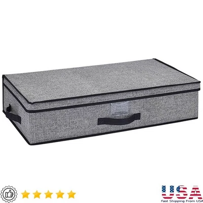 Under Bed Storage Box W/ Lid Clothes Bedding Dustproof Organization Container US - Image 1 of 3