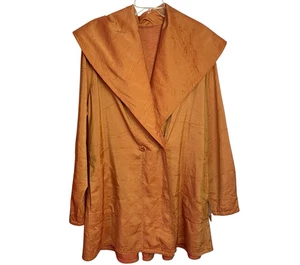 Mycra Pac One Donatella Raincoat Womens 2-M/L Pumpkin Shimmer Fall Lagenlook NWT - Picture 1 of 10