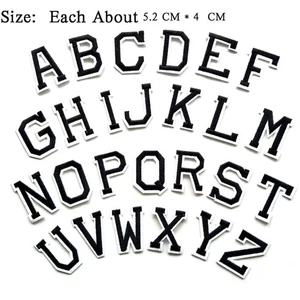 26 X Letter Patches Embroidered Patch Iron on Sew On Alphabet Clothes Crafts - Picture 1 of 3
