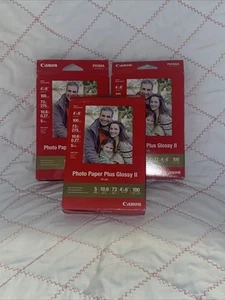 Canon Photo Paper Plus Glossy II 4 x 6 PP-201 100 New Sealed 3 Packs - Afbeelding 1 van 2