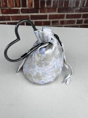NEW Aimee Kestenberg Handheld Leather Pouch All My Heart Opal Metallic Gunmetal - Image 1 of 3