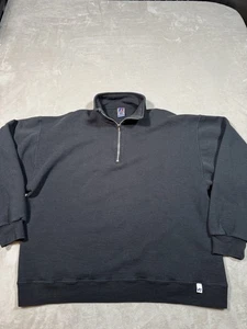 Sudadera deportiva Russell para hombre XL cuarto cremallera negra años 90 Y2K de colección - Imagen 1 de 6