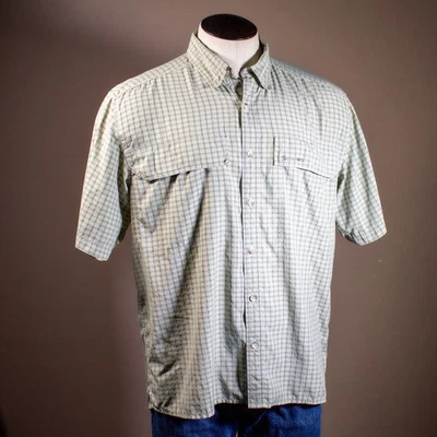 Simms Fishing Shirt Mens Green Large Performance Outdoor Hiking Camping Vented - Image 1 of 4