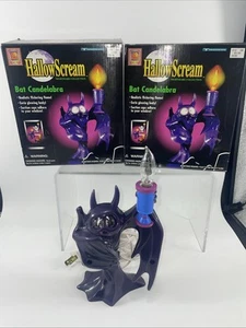 Lot Of 2 1997 Trendmasters Bat Candelabra Light Up Candle Halloween Hallowscream - Picture 1 of 7