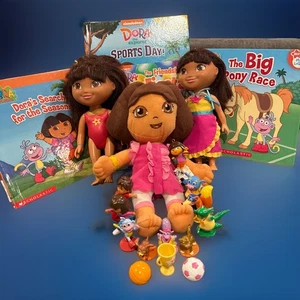 Dora Explorer Lot Of 20!! My Busy Bk Complete W/ Figures & Mat, +3 Bks +3 Dolls - Picture 1 of 13