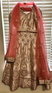 Lehnga with Intricate Heavy Sequence Handwork Free Size Easy For Alteration - Picture 1 of 2