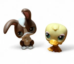 Littlest Pet Shop brauner Hase Kaninchen & gelbes Küken Ente 2er Set - Bild 1 von 6