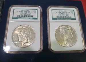 1922 And 1923 MS63 Peace Dollar Binion Silver Hoard - Binion Collection - NGC - Picture 1 of 4
